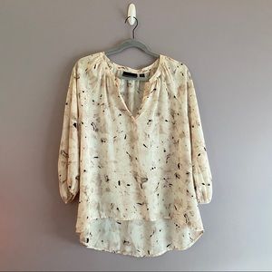 Cynthia Rowley 3/4 Sleeve Light Pink Printed Top